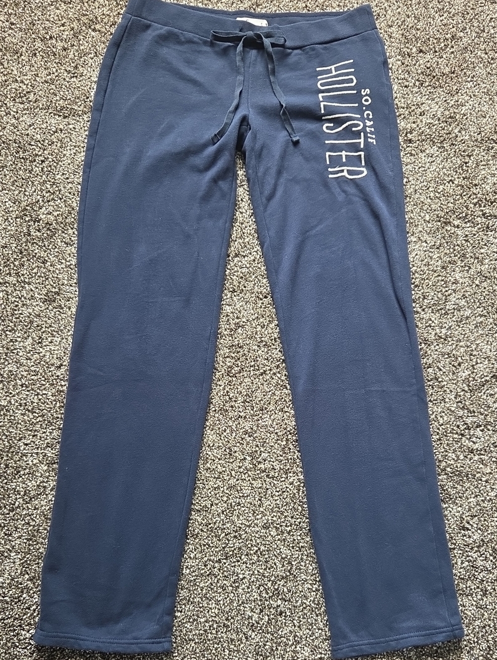 Hollister Navy Straight Leg Drawstring Pants